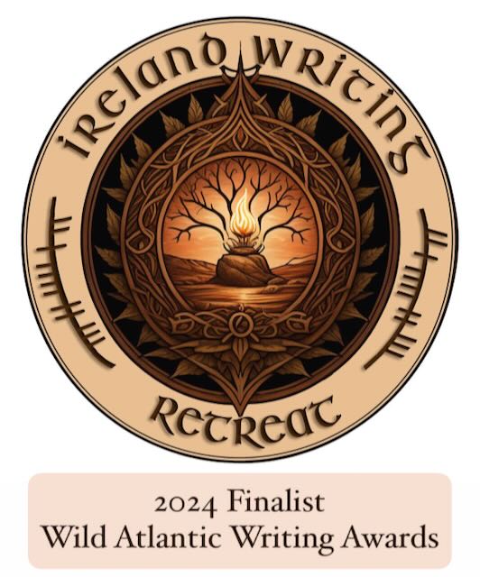 Ireland Writing Retreat logo with 2024 creative nonfiction contest finalist wording