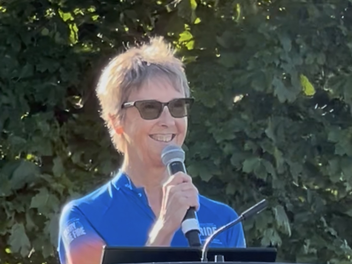 Margaret Lynch speaking at Ride opening ceremonies in Niagara